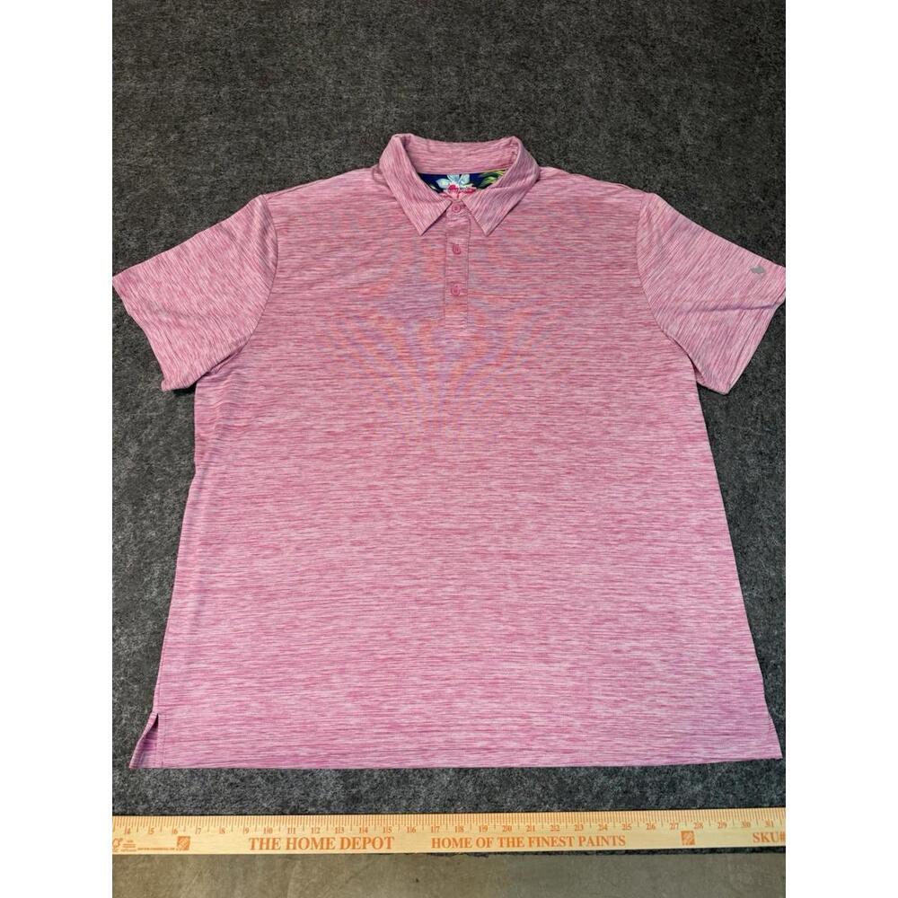 Birdie Bound Polo Shirt Mens 3XL Pink Heather Performance Golf Casual Bird Logo